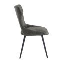 AMANDA - Lot de 2 Chaises Tissu Coloris Gris Anthracite