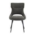 AMANDA - Lot de 2 Chaises Tissu Coloris Gris Anthracite