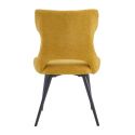 AMANDA - Lot de 2 Chaises Tissu Coloris Jaune