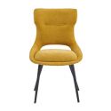 AMANDA - Lot de 2 Chaises Tissu Coloris Jaune