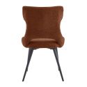 AMANDA - Lot de 2 Chaises Tissu Coloris Terracotta