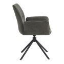 CARLOTTA - Lot de 2 Fauteuil de table Pivotants Tissu Coloris Gris Anthracite