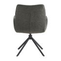 CARLOTTA - Lot de 2 Fauteuil de table Pivotants Tissu Coloris Gris Anthracite