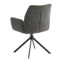 CARLOTTA - Lot de 2 Fauteuil de table Pivotants Tissu Coloris Gris Anthracite