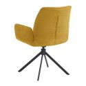 CARLOTTA - Lot de 2 Fauteuil de table Pivotants Tissu Coloris Jaune