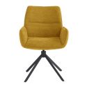 CARLOTTA - Lot de 2 Fauteuil de table Pivotants Tissu Coloris Jaune