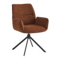 CARLOTTA - Lot de 2 Fauteuil de table Pivotants Tissu Coloris Terracotta