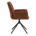 CARLOTTA - Lot de 2 Fauteuil de table Pivotants Tissu Coloris Terracotta