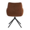 CARLOTTA - Lot de 2 Fauteuil de table Pivotants Tissu Coloris Terracotta