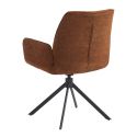 CARLOTTA - Lot de 2 Fauteuil de table Pivotants Tissu Coloris Terracotta