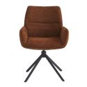 CARLOTTA - Lot de 2 Fauteuil de table Pivotants Tissu Coloris Terracotta