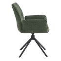 CARLOTTA - Lot de 2 Fauteuil de table Pivotants Tissu Coloris Vert