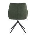 CARLOTTA - Lot de 2 Fauteuil de table Pivotants Tissu Coloris Vert