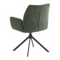 CARLOTTA - Lot de 2 Fauteuil de table Pivotants Tissu Coloris Vert