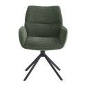 CARLOTTA - Lot de 2 Fauteuil de table Pivotants Tissu Coloris Vert