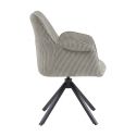 DELIA - Lot de 2 Fauteuil de table Pivotants Tissu Velours Côtelé Beige