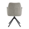 DELIA - Lot de 2 Fauteuil de table Pivotants Tissu Velours Côtelé Beige