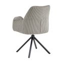 DELIA - Lot de 2 Fauteuil de table Pivotants Tissu Velours Côtelé Beige