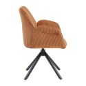 DELIA - Lot de 2 Fauteuil de table Pivotants Tissu Velours Côtelé Terracotta