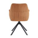 DELIA - Lot de 2 Fauteuil de table Pivotants Tissu Velours Côtelé Terracotta