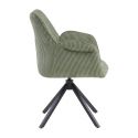 DELIA - Lot de 2 Fauteuil de table Pivotants Tissu Velours Côtelé Vert