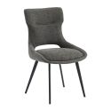 AMANDA - Lot de 4 Chaises Tissu Coloris Gris Anthracite