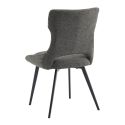 AMANDA - Lot de 4 Chaises Tissu Coloris Gris Anthracite