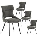 AMANDA - Lot de 4 Chaises Tissu Coloris Gris Anthracite