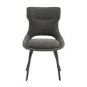 AMANDA - Lot de 4 Chaises Tissu Coloris Gris Anthracite