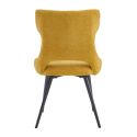 AMANDA - Lot de 4 Chaises Tissu Coloris Jaune