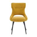 AMANDA - Lot de 4 Chaises Tissu Coloris Jaune