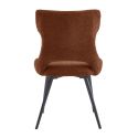 AMANDA - Lot de 4 Chaises Tissu Coloris Terracotta