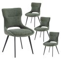 AMANDA - Lot de 4 Chaises Tissu Coloris Vert