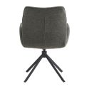 CARLOTTA - Lot de 4 Fauteuils de table Pivotants Tissu Coloris Gris Anthracite