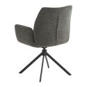 CARLOTTA - Lot de 4 Fauteuils de table Pivotants Tissu Coloris Gris Anthracite