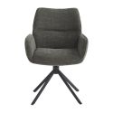 CARLOTTA - Lot de 4 Fauteuils de table Pivotants Tissu Coloris Gris Anthracite