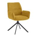 CARLOTTA - Lot de 4 Fauteuils de table Pivotants Tissu Coloris Jaune