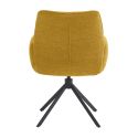 CARLOTTA - Lot de 4 Fauteuils de table Pivotants Tissu Coloris Jaune