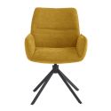 CARLOTTA - Lot de 4 Fauteuils de table Pivotants Tissu Coloris Jaune