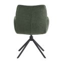 CARLOTTA - Lot de 4 Fauteuils de table Pivotants Tissu Coloris Vert