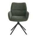 CARLOTTA - Lot de 4 Fauteuils de table Pivotants Tissu Coloris Vert