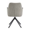 DELIA - Lot de 4 Fauteuils de table Pivotants Tissu Velours Côtelé Beige