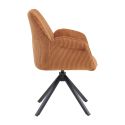 DELIA - Lot de 4 Fauteuils de table Pivotants Tissu Velours Côtelé Terracotta