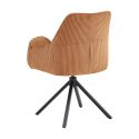 DELIA - Lot de 4 Fauteuils de table Pivotants Tissu Velours Côtelé Terracotta