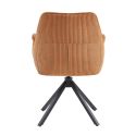 DELIA - Lot de 4 Fauteuils de table Pivotants Tissu Velours Côtelé Terracotta