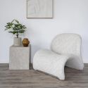 ALFREDO - Fauteuil Tissu Maille Chniée Gris Clair