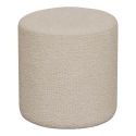 BUBBEL - Pouf Rond Ø34cm en Tissu Bouclé Coloris Beige