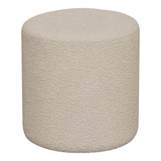 BUBBEL - Pouf Rond Ø34cm en Tissu Bouclé Coloris Beige