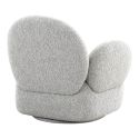 SWIVEL - Fauteuil en Tissu Bouclé Texturé Gris Clair Pivotant