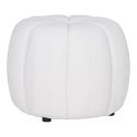 PUMBA - Pouf Rond en Tissu Bouclé Blanc Pieds MDF